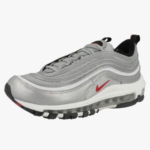 Nike women's Air Max 97 Silver and Red Sneakers